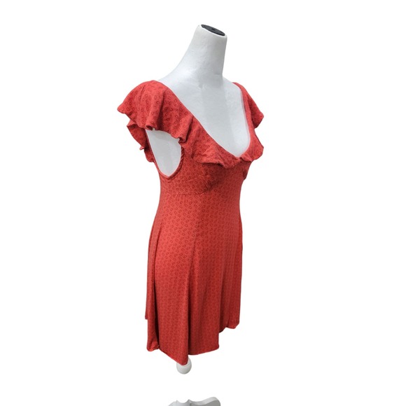 Urban Outfitters Kimchi Blue Paisley Print Ruffle Feminine Mini Dress Size Small - Picture 9 of 10